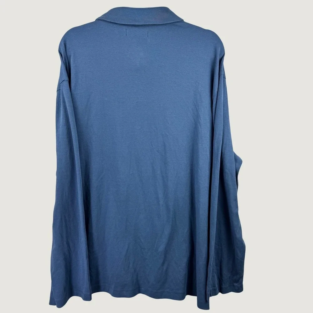 Banana Republic Polo‎ Shirt Mens XXL Blue Long Sleeve Cotton Casual Preppy Soft